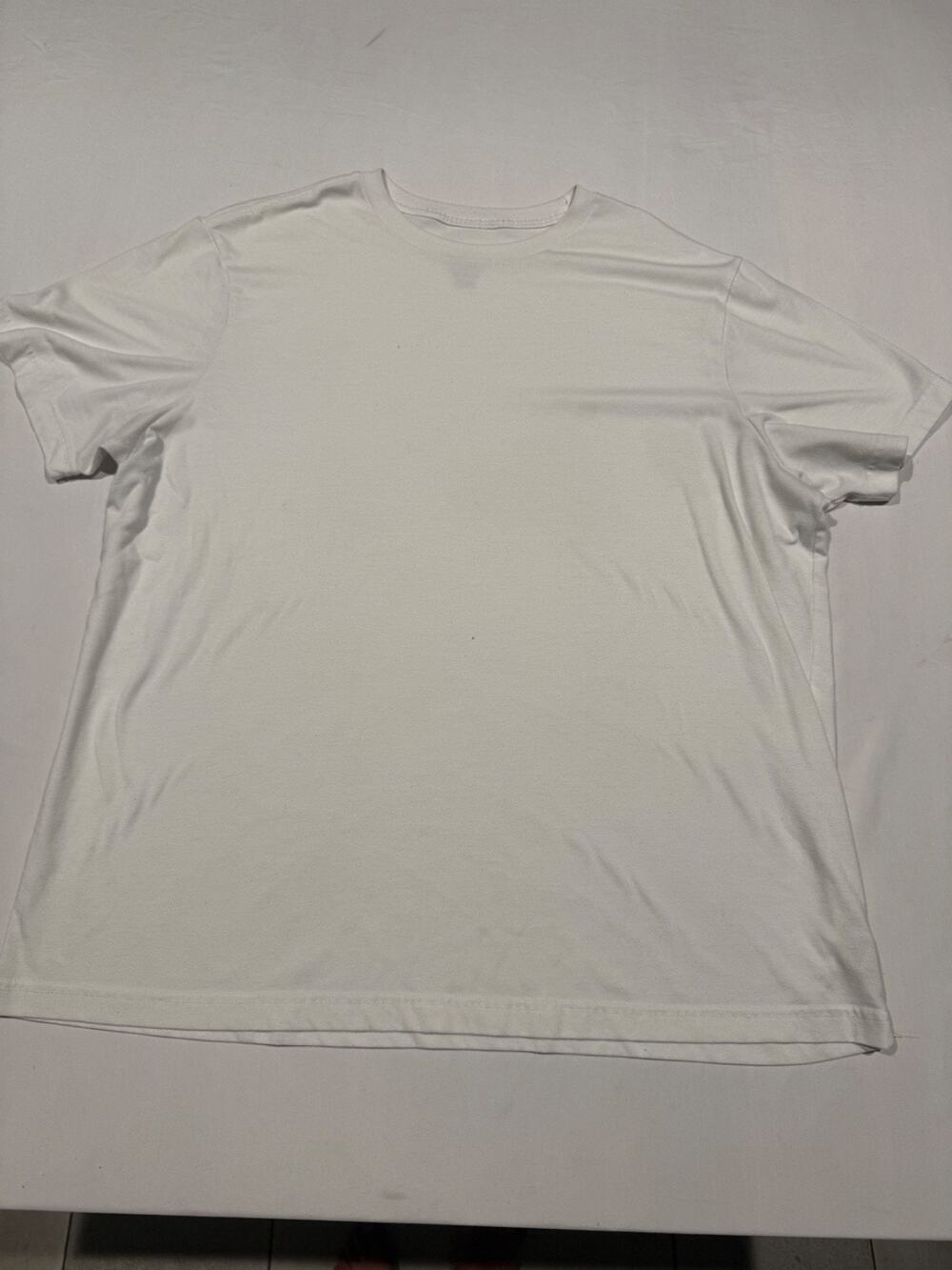 George Mens Size 2XL 50-52 Casual Pullover Shirt White Short Sleeve Round Neck